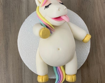 Eenhoorn taarttopper, dikke eenhoorn taarttopper, mollige eenhoorn taarttopper