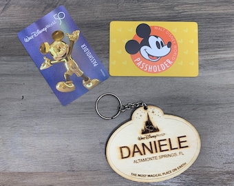 personalized disney keychain, disneyworld keychain, disneyland keychain, disney lover keychain, small disney gift, Custom Cast Member Name