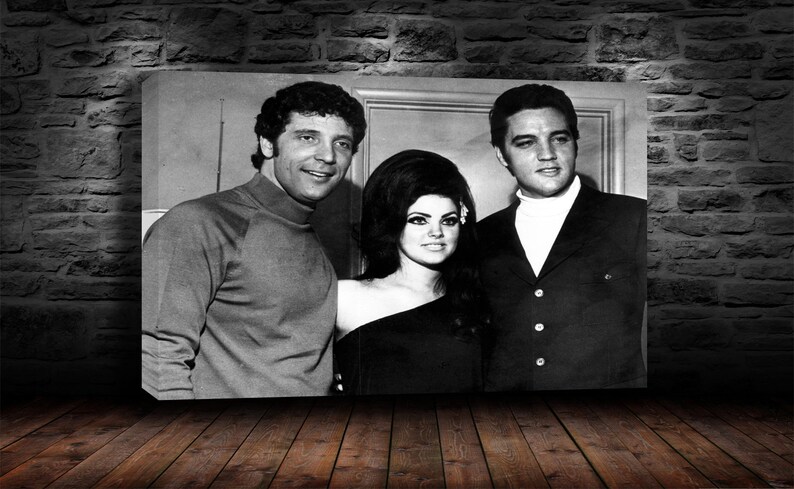Art Print POSTER Elvis and Priscilla Presley with Tom Jones