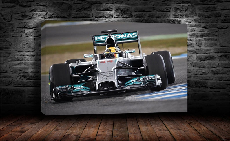 Lewis Hamilton Formula 1 Photo Print On Wood Framed Canvas Wall Art Art Prints Art