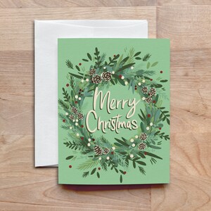Biglietti d’auguri con corona d’inverno con buste, cofanetto di cartoline di Natale, biglietti vuoti illustrati, pacchetto di biglietti d’auguri