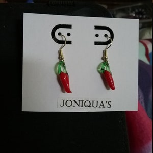Red chili pepper earrings