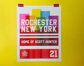 Print | Rochester, NY - Home of Scott Hunter | 11"x14” Riso Print