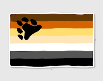 Sticker | Bear Pride Flag | 4" Vinyl Sticker