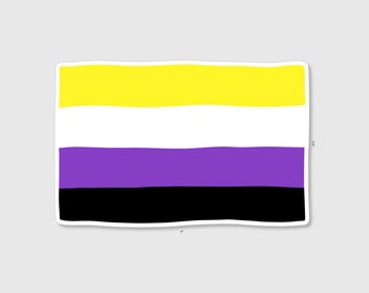 Sticker | Nonbinary Pride Flag | 4" Vinyl Sticker
