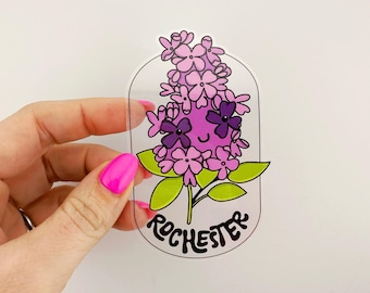 Sticker | Rochester Lilac | 4" Clear Vinyl Sticker