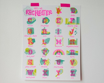 Print | Rochester ABCs | 11"x14” Riso Print