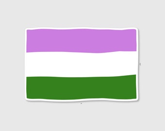 Sticker | Genderqueer Pride Flag | 4" Vinyl Sticker