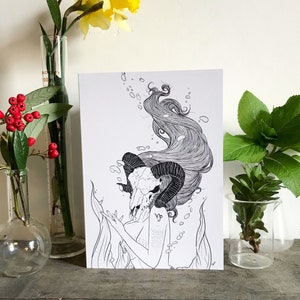 Carte de voeux Capricorne, illustration du zodiaque, art horoscope, impression signe astrologique, cadeau d'anniversaire minimaliste astrologie. Caractéristiques du Scorpion