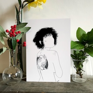 Tarjeta de felicitación de Piscis, ilustración del zodíaco, arte del horóscopo, impresión de signos estelares, regalo de cumpleaños minimalista de astrología. Rasgos de Piscis