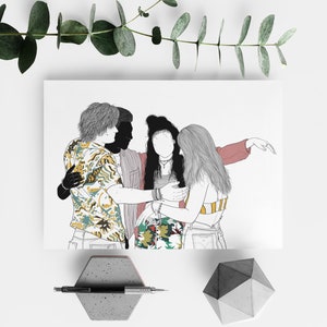 Outer Banks illustrated poster. Netflix TV show minimalist print. Friendship teen series wall art.