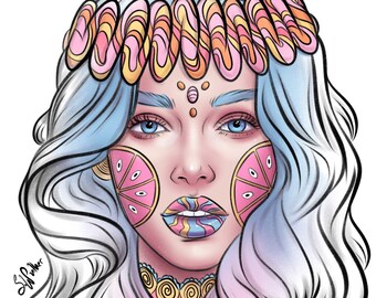 Candy Girl 2.0 - Instant Download Coloring Page