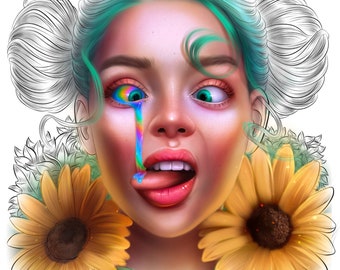 Summer Insanity - Digitale Malseite zum Ausdrucken