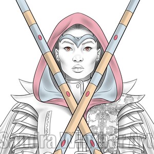 Galactic Guardian - Printable Digital Coloring Page