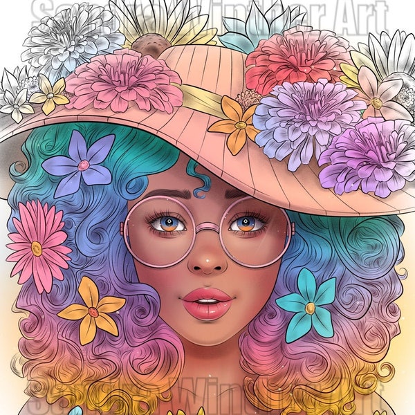 Flower Crazy - Printable Digital Coloring Page