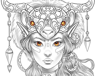 Jungle Warrior Printable Digital Coloring Page - Etsy