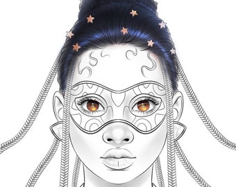 Masked Hero - Printable Digital Coloring Page