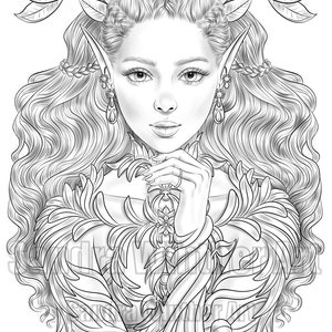 Elf Queen Printable Digital Coloring Page - Etsy