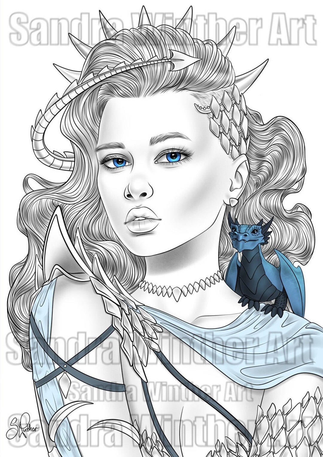 Dragon Mama Printable Digital Coloring Page - Etsy