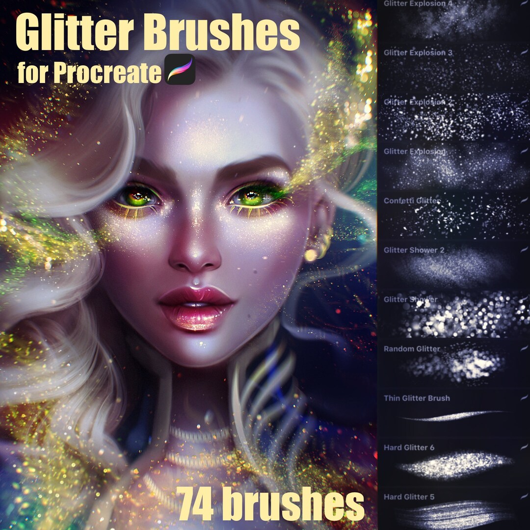 74 Glitter Brushes for Procreate - Etsy