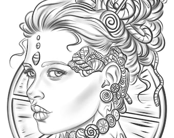 Candy Girl - Página para colorear de descarga instantánea