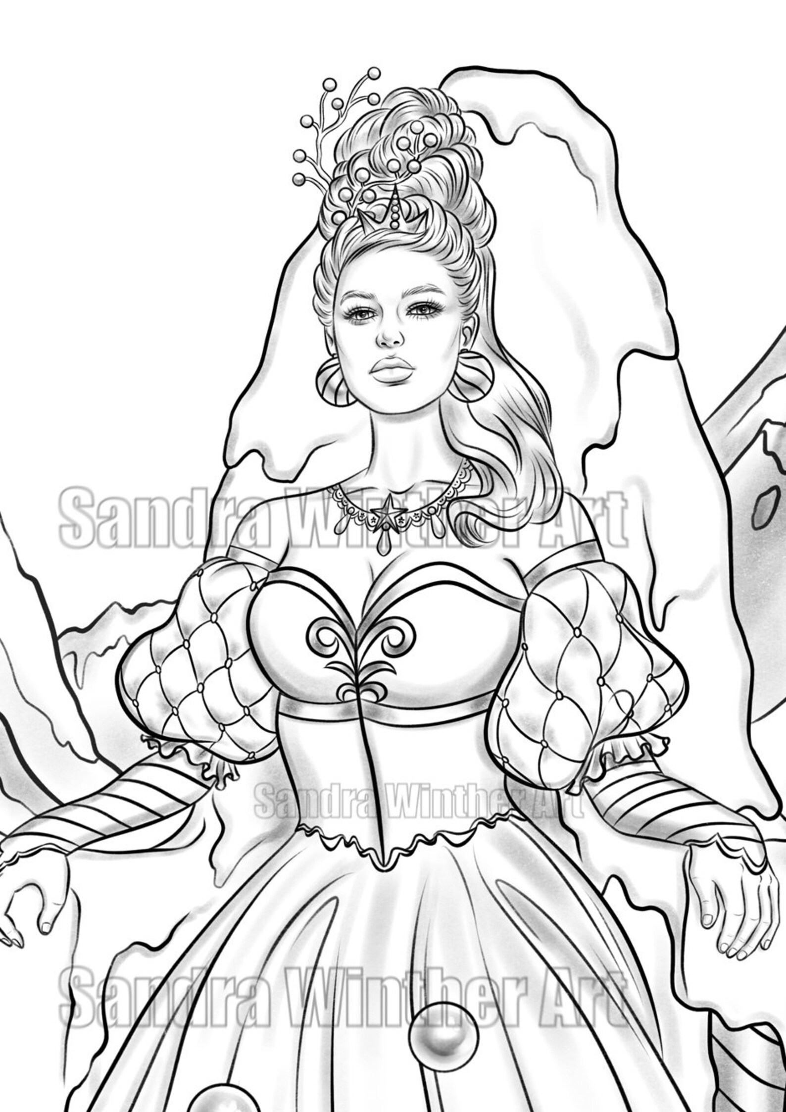 Christmas Queen Instant Download Coloring Page - Etsy
