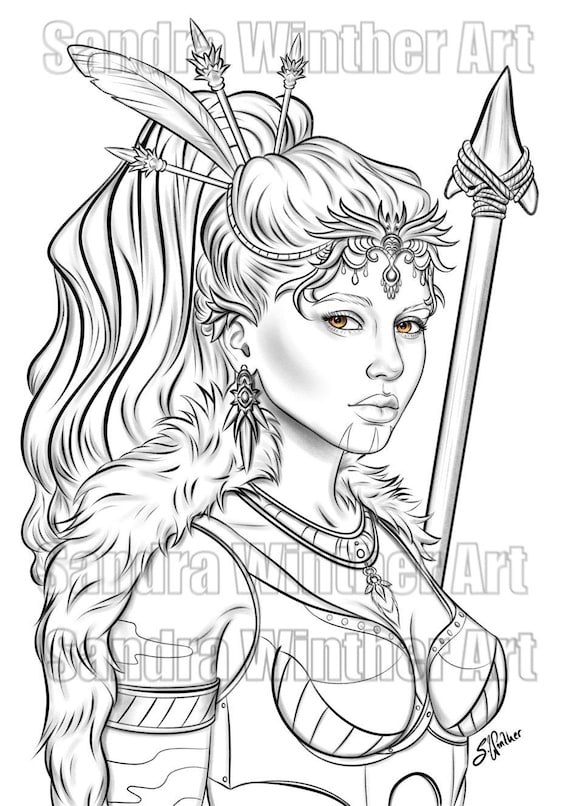 Warrior Girls Volume 4 BEGINNER 6-pack Grayscale Coloring 