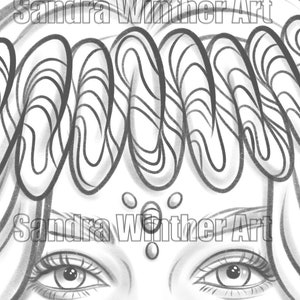 Candy Girl 2.0 Instant Download Coloring Page image 4