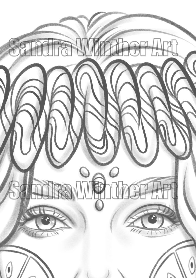 Candy Girl 2.0 Instant Download Coloring Page image 4