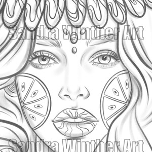 Candy Girl 2.0 Instant Download Coloring Page image 3