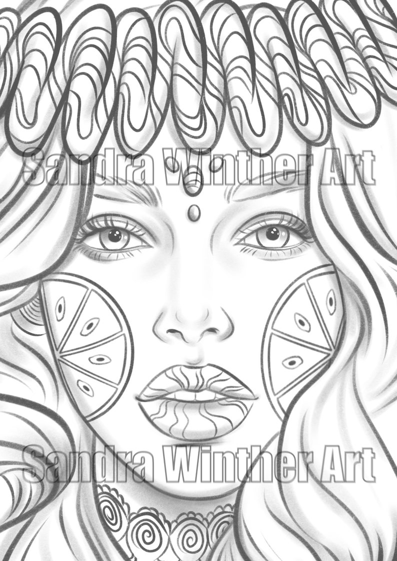 Candy Girl 2.0 Instant Download Coloring Page image 3