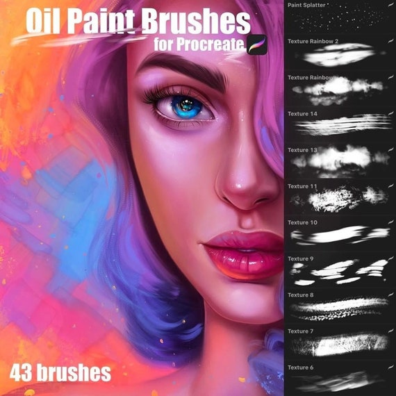 Procreate OIL Brushes Oil Paint Brush Canvas Texture Paint for Procreate  App Paint Brush Painterly Brush Set Acrylic Instant Download Pack 