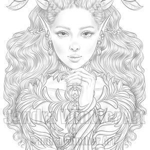 Elf Queen Printable Digital Coloring Page - Etsy