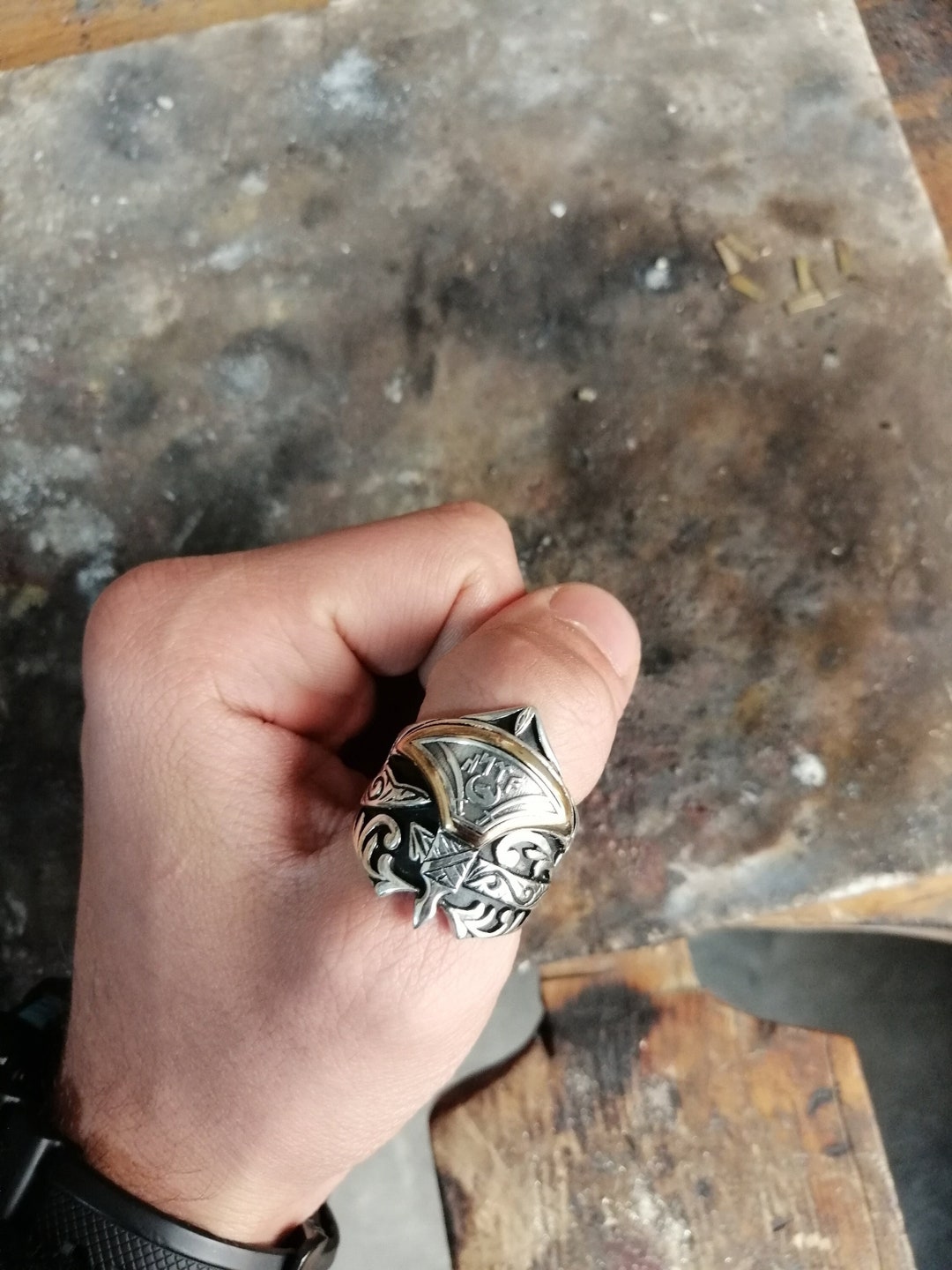 Thumb Silver Ring Men's Gift Ring Ax Model Custom - Etsy