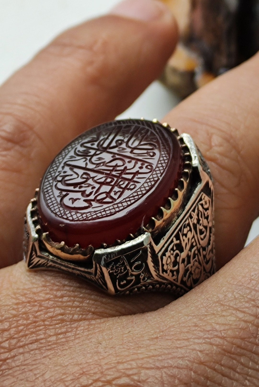 Islamic Jewellery Men, 925 Silver, Handmade Silver Ring, Islamic