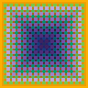Op Art Print, Geometric Hardedge Abstraction Fine Art, Giclee, Artist Signed Fine Art Print, Optical Illusion, Julian Stanczak Influenced