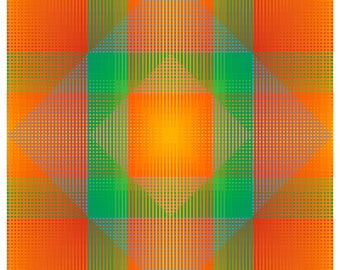 Contemporary Op Art Giclée Print, Geometric Abstract Fine Art, Hardedge Abstraction, Archival Color Printing, Retro Mid-Century Design