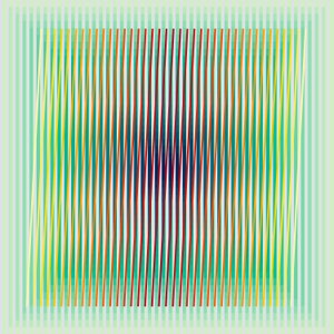 Original Op Art Print, Retro Mid-Century Modern Design, Geometric Abstract, Hardedge Moiré Design, Carlos Cruz Diez Style, Wall Art Poster
