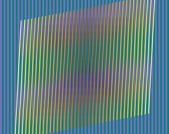 Op Art Giclée Print, Geometric Abstract Art Hardedge Moiré Design Signed, Contemporary Fine Art, Cruz Diez, Vasarely, Stanczak Influenced