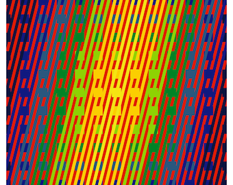 Geometric Op Art Giclée Print, Colorful Mid-Century Modern Style