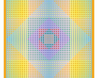 Op Art Print, Geometric Abstract Fine Art, Hardedge Abstract, Contemporary Art, Optical Illusion Design, Artist-Signed Poster Wall Art