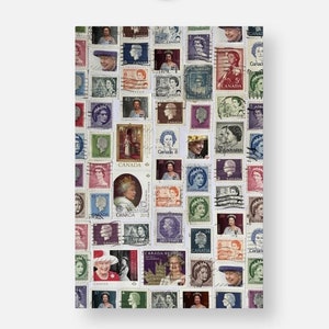 Stamp Print Fabric for Home Decor, International Stamps, Usa Stamp