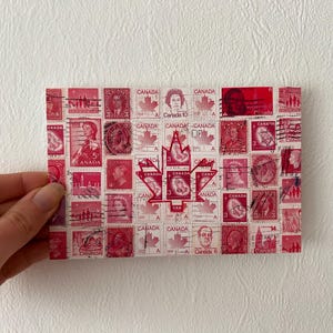 Canadian Flag Postcard - Made with Canadian Stamps - Ready for Postcrossing! - Canadian Postcard - Individual or Set of 5