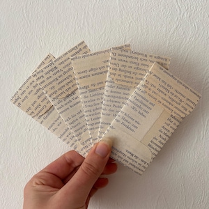 Mini buste - Pagine di libri vintage - Fatte a mano - Set da 5 - Buste riciclate ecologiche