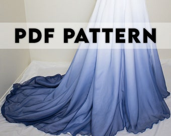 Formal / Bridal Train Skirt With Pockets - PDF Pattern