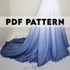 Formal / Bridal Train Skirt With Pockets - PDF Pattern