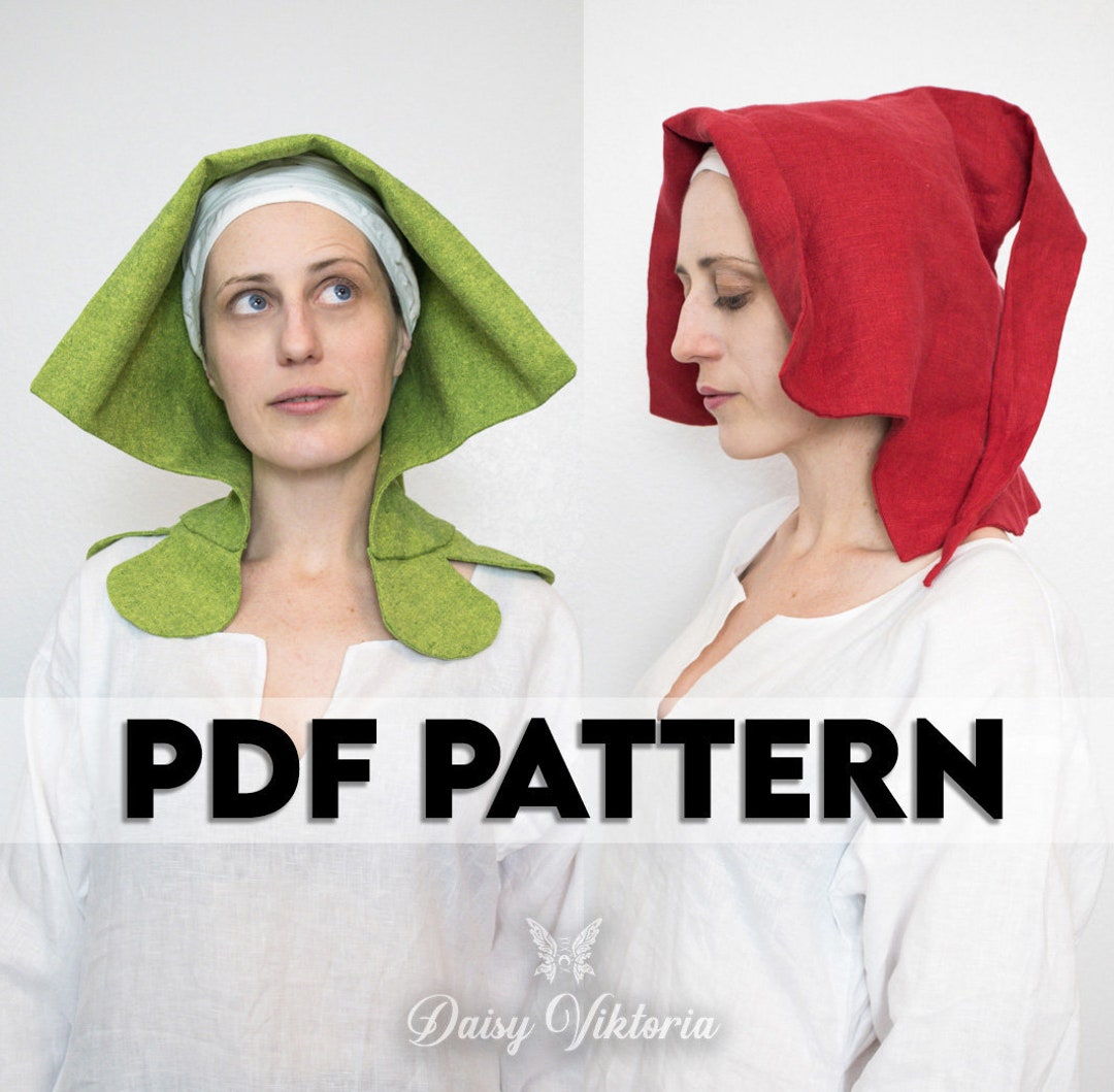 Medieval Open Hood PDF Pattern and Tutorial Size SMALL - Etsy Canada