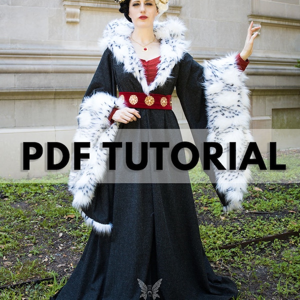 Houppelande - Robe médiévale du XVe siècle - Tutoriel PDF - Dessin et couture de patrons