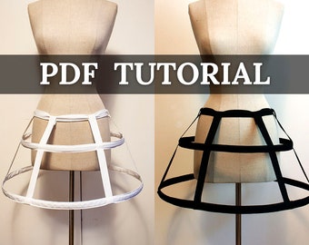 Mini (corta) crinolina a gabbia, gonna a cerchio, gonna a gabbia - Tutorial PDF