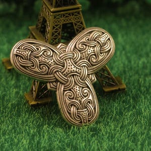 Triangular Trefoil Norse / Viking Brooch - Bronze Color